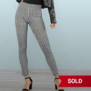 SHEIN Gingham Print Skinny Leggings